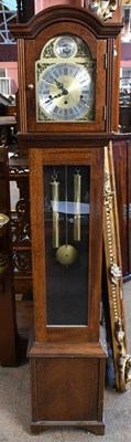 Lot 2658 - A reproduction mahogany cased longcase clock...