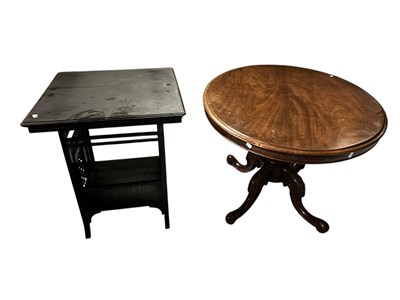 Lot 272 - A Victorian mahogany loo table and an ebonised...