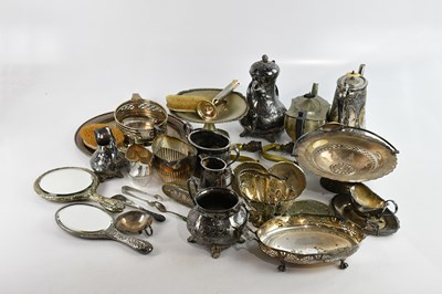 Lot 740 - A collection of assorted silver plate...