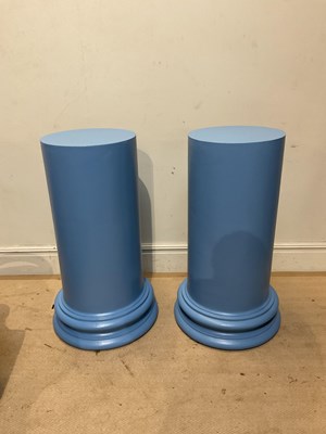 Lot 26 - A pair of modern blue painted fibreglass...