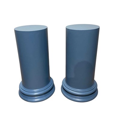 Lot 26 - A pair of modern blue painted fibreglass...