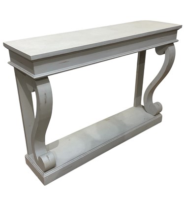 Lot 27 - A modern grey painted console table, with...