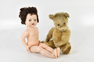 Lot 1176 - A vintage teddy bear and a vintage talking...