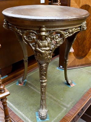Lot 2887 - A Britannia style cast iron pub table, with...