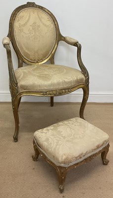 Lot 492 - A late 19th century French gilt painted...