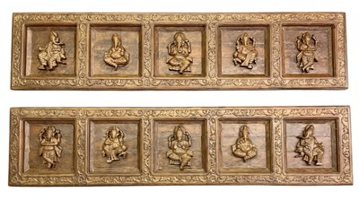 Lot 1026 - A pair of modern large Indian carved...