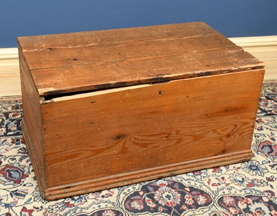 Lot 2995 - A pine blanket chest of rectangular form with...