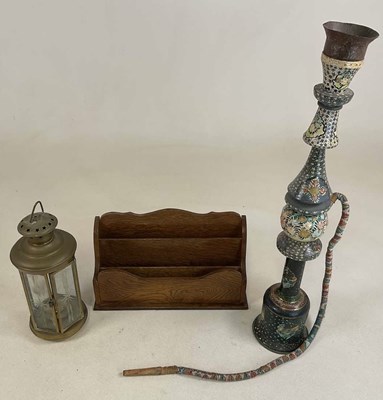 Lot 28 - A mid century Jordanian painted hookah, height...