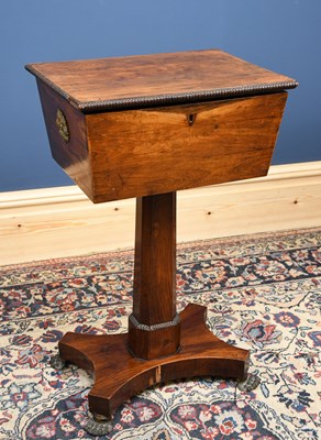 Lot 2794 - A 19th century rosewood veneer sewing cabinet,...