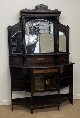 Lot 444 - A 20th century mirrored back sideboard with a...