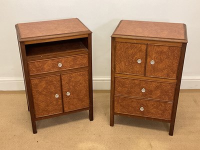 Lot 476 - A pair of 1930s bedside cabinets with Formica...