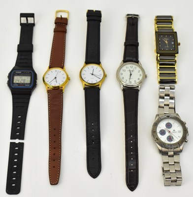 Lot 1632 - Six various gentleman's wristwatches including...