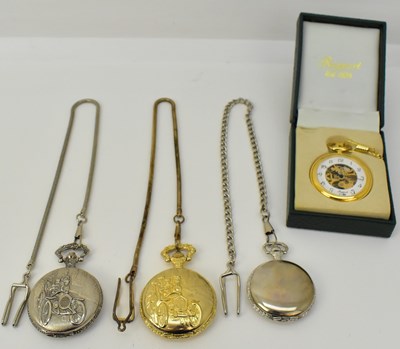 Lot 1634 - Four novelty full hunter cased pocket watches,...