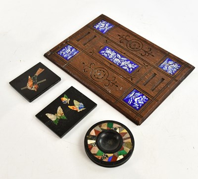 Lot 496 - A Victorian pietra dura circular dish,...