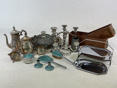 Lot 110 - A quantity of silver plate, copper, flatware...