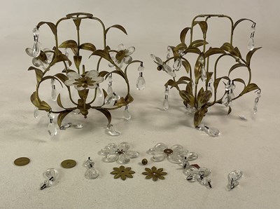 Lot 361 - A pair of French gilded light fittings with...