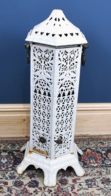 Lot 2696 - A Victorian white painted hexagonal heater,...