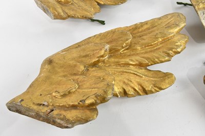 Lot 455 - Four 19th century continental carved gilt wood...