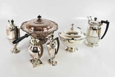 Lot 724 - A French silver plated entrée dish and burner...