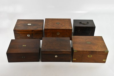 Lot 503 - Four 19th century boxes, to include a brass...