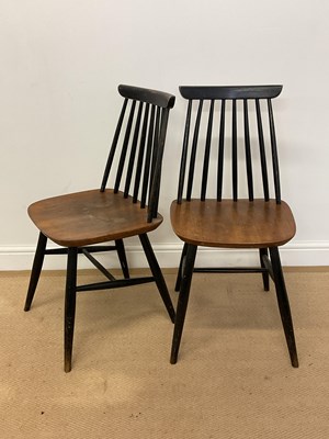 Lot 439 - A pair of mid 20th century elm and ebonised...