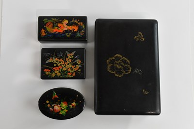 Lot 604 - An early 20th century lacquered box of...