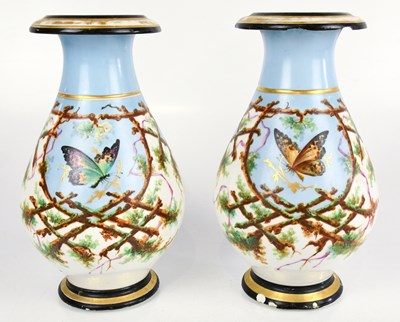 Lot 665 - A pair of late 19th century porcelain vases,...