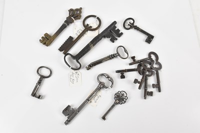 Lot 594 - A collection of antique keys including...