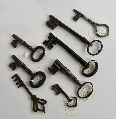 Lot 598 - A collection of assorted antique keys,...