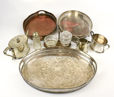 Lot 2569 - A small collection of assorted silver plate,...