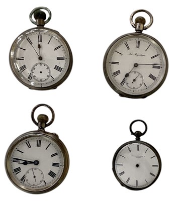 Lot 1619 - Three 935 grade hallmarked silver cased open...