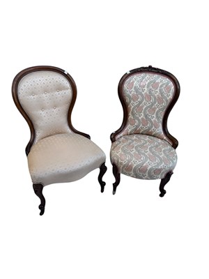 Lot 273 - Two Victorian spoon back chairs including a...