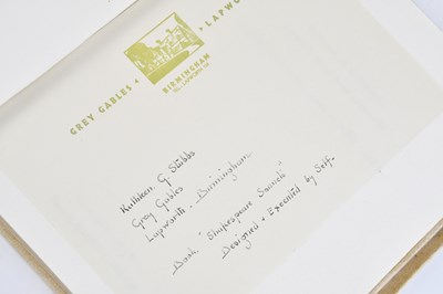 Lot 184 - STUBBS (KATHLEEN G), SHAKESPEARE SONNETS,...