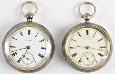 Lot 1628 - Two hallmarked silver cased open face pocket...