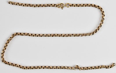 Lot 1441 - A 9ct gold belcher link necklace with ring...