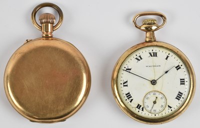 Lot 1618 - WALTHAM; an early 20th century gold plated...