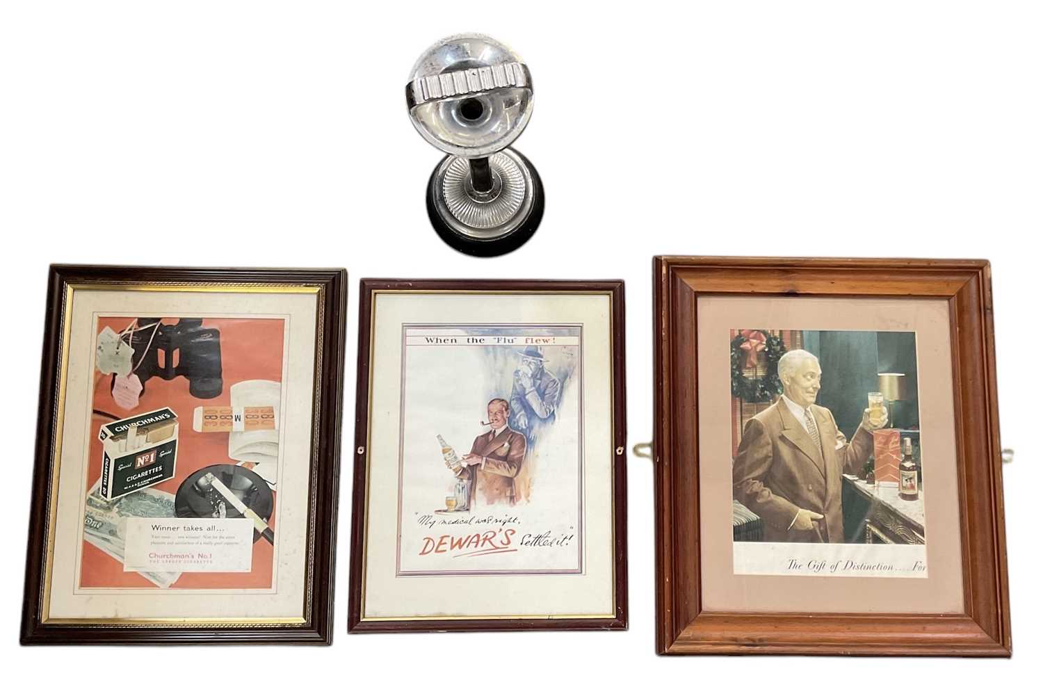 Lot 353 - A 1930s Art Deco chrome and bakelite ashtray,...