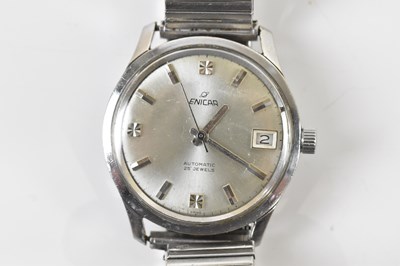 Lot 676 - ENICAR; a gentleman’s stainless steel...