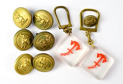 Lot 228 - ANCHOR LINE; a quantity of buttons and keyrings.