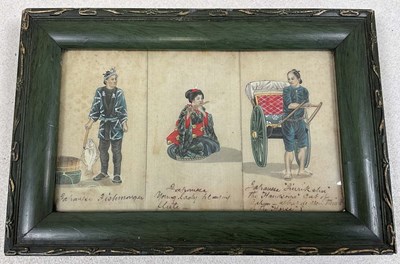 Lot 377 - An unusual late 19th century Japanese triptych...