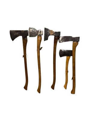 Lot 387 - A group of five vintage axes, including a...