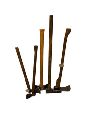 Lot 357 - Five vintage axes including an example with...