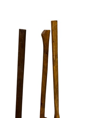 Lot 377 - Five vintage axes including a double sided...