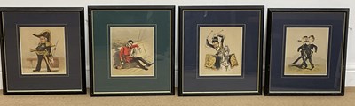 Lot 285 - A humorous set of four alphabet lithographs,...