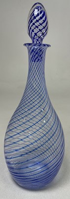 Lot 211 - MURANO; a blue and opaque white glass wrythen...