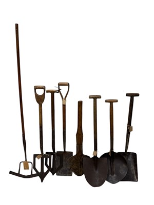 Lot 374 - A collection of vintage garden/farming tools,...