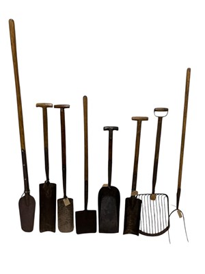 Lot 375 - A collection of vintage garden/farming tools,...