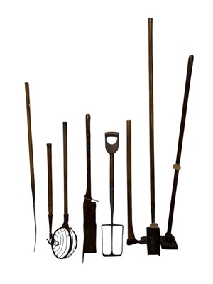 Lot 372 - A collection of vintage garden/farming tool...