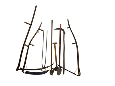 Lot 371 - A collection of vintage farm/gardening tools...