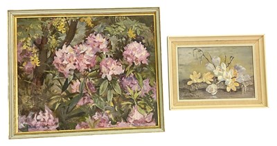 Lot 264 - CONSTANCE FEARS; a small oil on board, still...